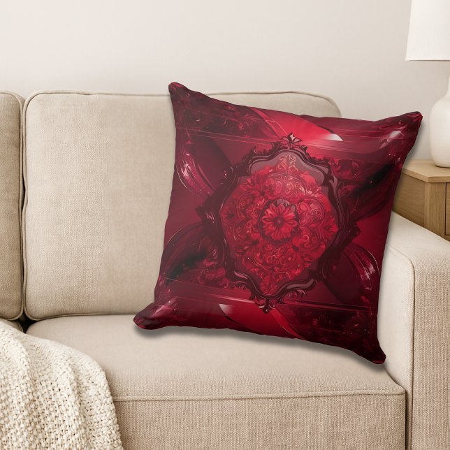 Elegant Red Floral Kissen (Von Creator hochgeladen)