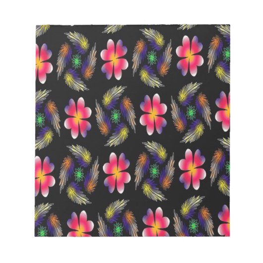 Elegant Red Floral Notizblock (Vorderseite)