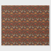 Elegant Red Floral Pattern Geschenkpapier (Flach)