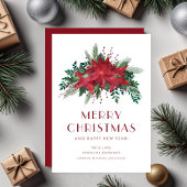 Elegant Red Floral Poinsettia Frohe Weihnachten