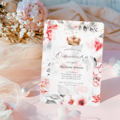 Elegant Red Floral Quinceañera Einladung