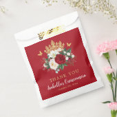 Elegant Red Floral Quinceañera Vielen Dank Geschenktütchen (Versiegelt)