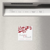 Elegant Red Floral Save the Date Magnet (In Situ (Geschirrspüler))