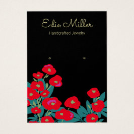 Elegant Red Floral Script Earring Juwelier