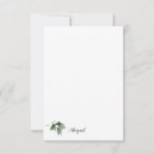 Elegant Red Floral Simple Custom Dankeskarte (Rückseite)