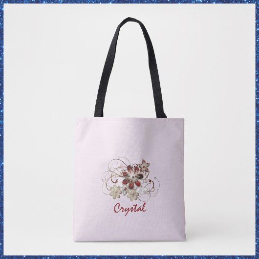 Elegant Red Floral Tasche