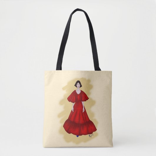 Elegant Red Flow and Warm Yellow Croqui Tasche (Vorderseite)