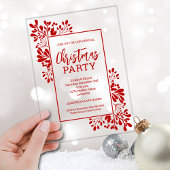 Elegant Red Foliage Christmas Party Acryleinladungen