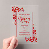 Elegant Red Foliage Christmas Party Acryleinladungen (Insitu (Handheld))