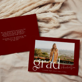 Elegant Red Foto Class of 2025 Abschluss Ankündigung