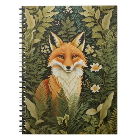 Elegant Red Fox And Green Foliage Notizblock (Vorderseite)