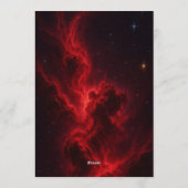 Elegant Red Galaxy Wedding Invitation Einladung (Rückseite)