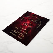 Elegant Red Galaxy Wedding Invitation Folieneinladung (Gedreht)