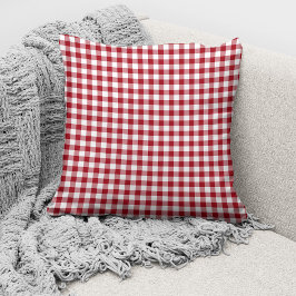 Elegant Red Gingham Karos Pattern Kissen