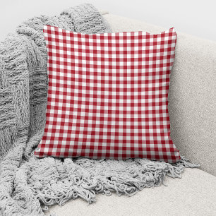 Elegant Red Gingham Karos Pattern Kissen