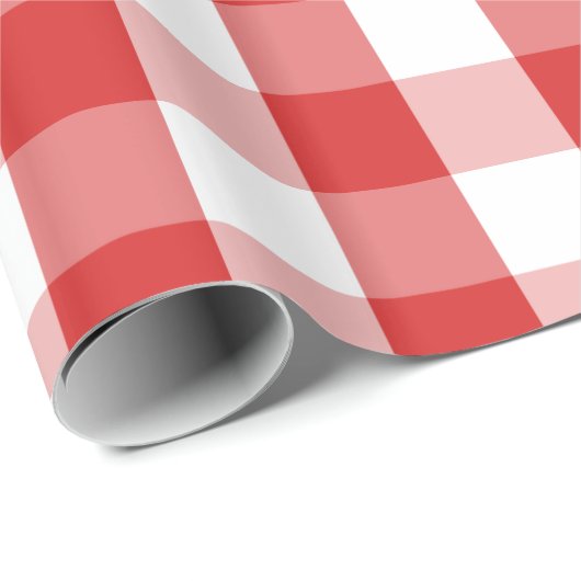 Elegant Red Gingham Pattern Geschenkpapier (Rolleneckpunkt)