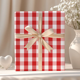 Elegant Red Gingham Pattern Geschenkpapier