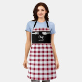 Elegant Red Gingham Schürze | Weihnachtsgeschenkid (Getragen)
