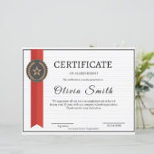  Elegant Red & Gold Achievement Award for Staff (Stehend Vorderseite)