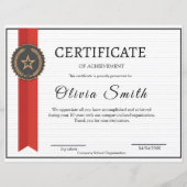  Elegant Red & Gold Achievement Award for Staff (Vorderseite)