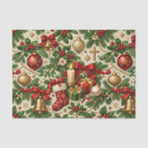 Elegant Red Gold Christmas Christian Illustration