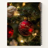 Elegant Red Gold Christmas Holiday Tree Notizblock (Rückseite)