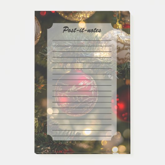 Elegant Red Gold Christmas Holiday Tree Post-it Klebezettel (Vorderseite)