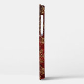 Elegant Red Gold Damask Stilvoll Girly Sparkle Case-Mate iPhone Hülle (Rückseite / Links)