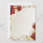 Elegant Red Gold Floral Charra Quinceanera Einladung (Rückseite)