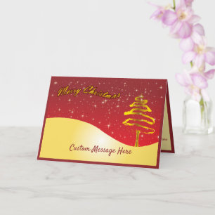 Elegant Red & Gold Frohe Weihnachtsfeiertage Karte