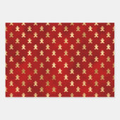Elegant Red Gold Gingerbret Weihnachten Geschenkpapier Set (Vorderseite)