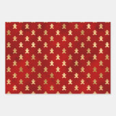 Elegant Red Gold Gingerbret Weihnachten Geschenkpapier Set (Vorderseite 3)