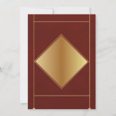 Elegant Red Gold Graduation Ceremony Invite (Rückseite)