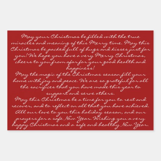 Elegant Red Gold Green Calligraphy Frohe Weihnacht Geschenkpapier Set (Vorderseite)