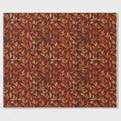 Elegant Red Gold Leaf Botanical Christmas  Geschenkpapier (Flach)