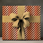 Elegant Red Gold Luxury Stripe Pattern Geschenkpapier