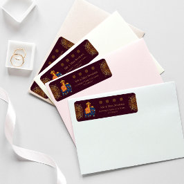 Elegant Red Gold Mandala Indian Wedding Address