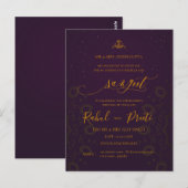 Elegant Red Gold Mandala Indian Wedding Sangeet Postkarte (Vorne/Hinten)