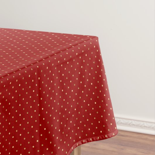 Elegant Red Gold Polka Dots Tischdecke (Beispiel)