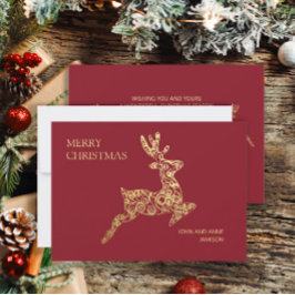 Elegant Red Gold Rentier Frohe Weihnachten