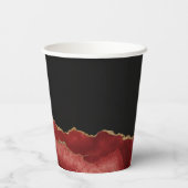 Elegant Red Gold Santa Sleigh Merry Christmas  Pappbecher (Rückseite)