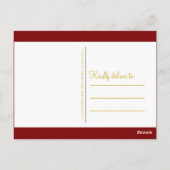 Elegant Red | Gold Uni-Abschluss Vielen Dank Postkarte (Rückseite)
