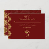 Elegant Red & Gold Vinayaka Wedding RSVP (Vorne/Hinten)