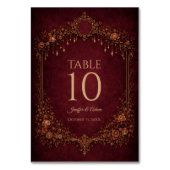 Elegant Red Gothic Halloween Wedding Table number Tischnummer (Rückseite)