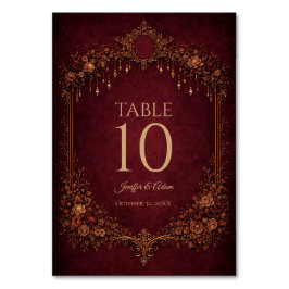 Elegant Red Gothic Halloween Wedding Table number Tischnummer