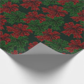 Elegant Red Green Bows Weihnachten Geschenkpapier (Ecke)