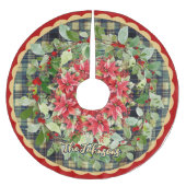 Elegant red green festive christmas wreath custom polyester weihnachtsbaumdecke (Vorderseite)