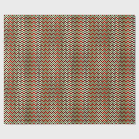 Elegant Red Green Geometric Chevron Luxury Pattern Geschenkpapier (Flach)