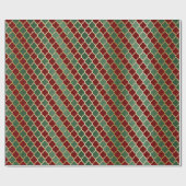 Elegant Red Green Gold Luxury Quatrefoil Pattern Geschenkpapier (Flach)