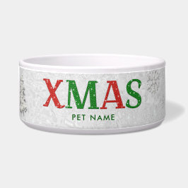 Elegant Red Green Kristall Merry White Christmas Napf